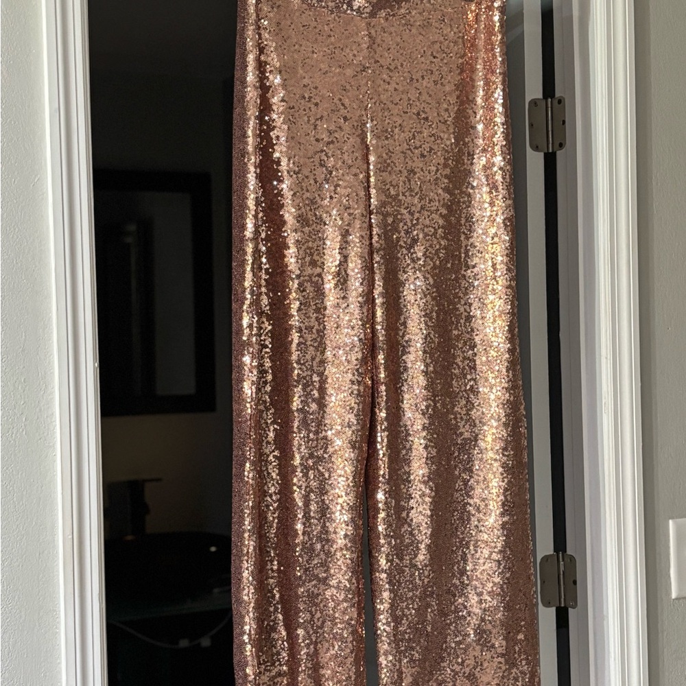 Torrid Shimmering Rose Gold sequin pants